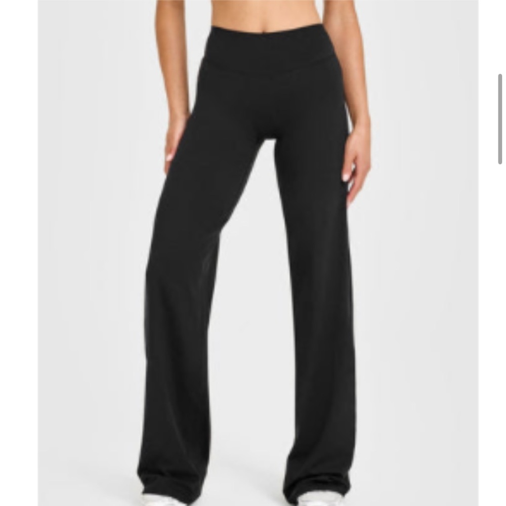 Oner Active Black SoftMotion™ Straight Leg Pants with White Logo Small LONG